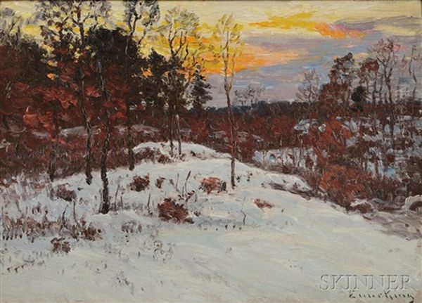 Winter Sunset With Snow - view 1