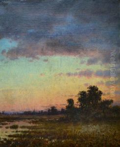 Back Bay Marshes With View Of North Church Steeple, Boston