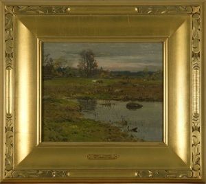 Cattle Grazing By The Lake by John Joseph Enneking