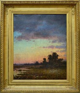Back Bay Marshes With View Of North Church Steeple, Boston