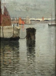 Quiet Harbor At Dusk by John Joseph Enneking