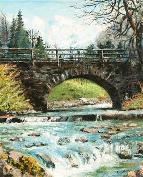 Bridge In River Landscape - view 1