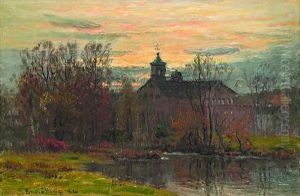 Church Along The Neponset River At Sunset Church Along The Neponset River At Sunset