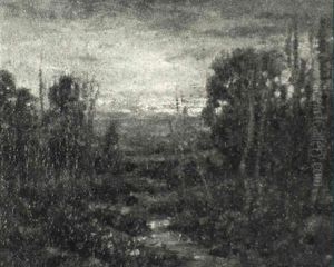 Autumn Landscape, Sunset by John Joseph Enneking