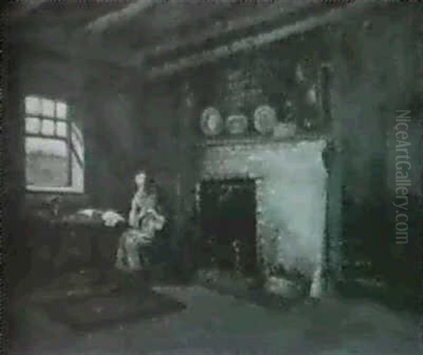Old Woman Sewing In The Eliot Homestead, Hyde Park - view 1