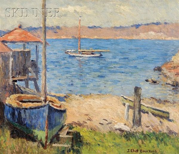Rockport Shore With Sailboats - view 1