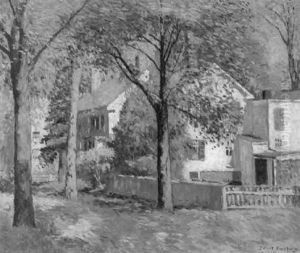 A Tree Lined Street, Springtime by Joseph Eliot Enneking