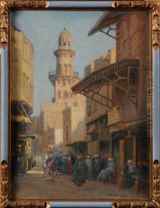 Mosque In Cairo by Augustus William Enness