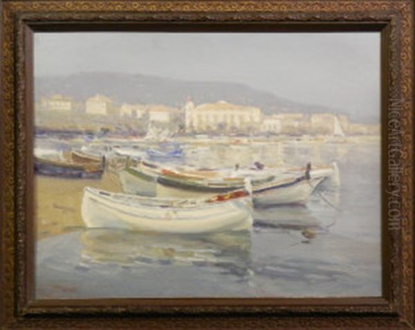 Beached Fishing Boats Near Cannes, Coastal Landscape And Italian Lakeland View (3 Works) - view 1