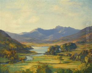 Lush Valley In Evening by Augustus William Enness