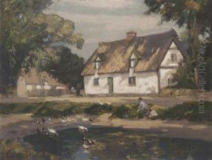 The Village Duck Pond, Dalham, Suffolk