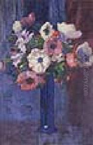 Still Life Of Anemones by Augustus William Enness