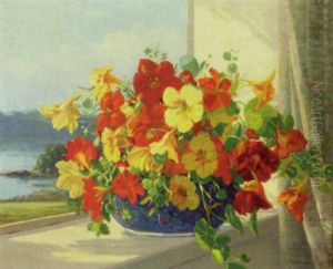 Nasturtiums by Augustus William Enness