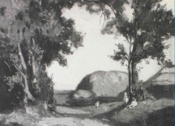 Pulborough - Children By A Haystack - view 1
