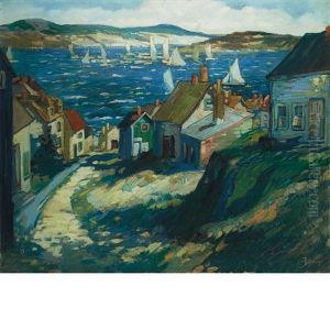 Sailboats In Harbor, Eastport, Maine by George Pearse Ennis
