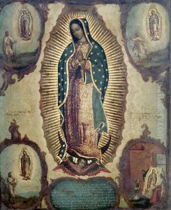 Virgen De Guadalupe Con Las Cuatro Apariciones by Nicolas Enriquez