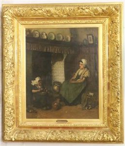 Huiselijk Tafereel Bij De Schouw by Charles Victor Ensinck