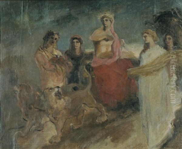 Mythologische Scene Met Leeuwen - view 1