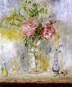 Fleurs Rouges - Vase Blanc