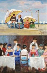 Afternoon At The Beach; A Stroll In The Park;the Birthday Party by Georges Ascher