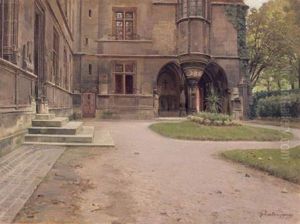 La Cour Interieure De La Conciergerie by Charles Bertrand d' Entraygues