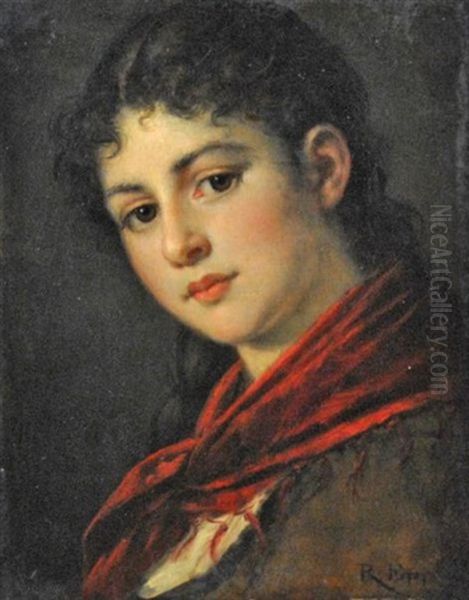 Girl With Red Scarf - view 1