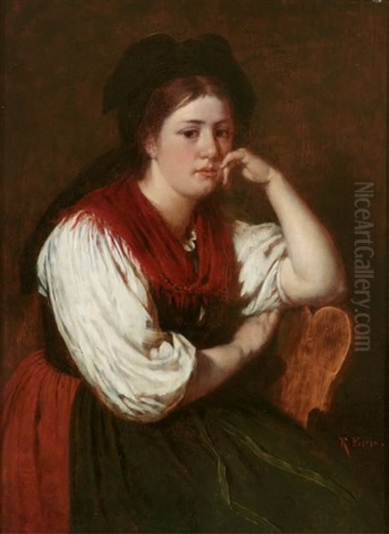 Portrait Eines Jungen Madchens In Tracht - view 1