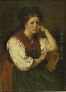 Portrat Eines Bauernmadchens by Rudolf Epp