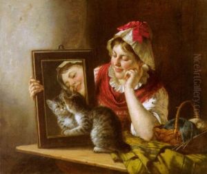 Madchen Mit Katze by Rudolf Epp