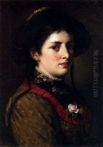 A Portrait Of A Young Girl In Bavarian Costume