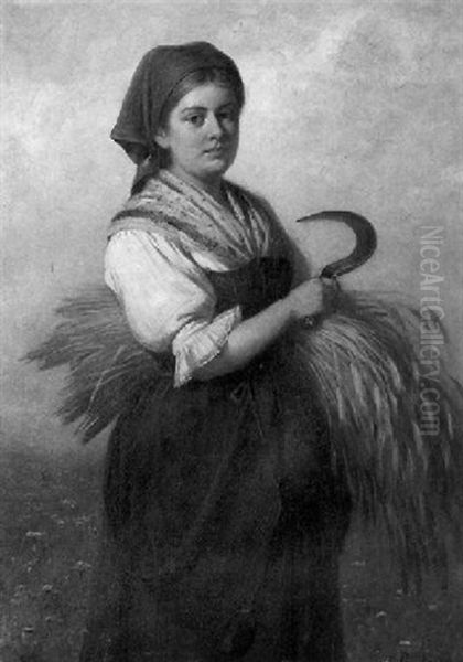 Peasant Girl With Sheaf Of Wheat - view 1