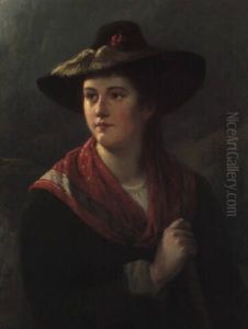 Halbfigurenbildnis Eines Jungen Dirndls In Tracht by Rudolf Epp