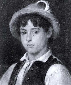Brustbild Eines Tiroler Bauernbub by Rudolf Epp