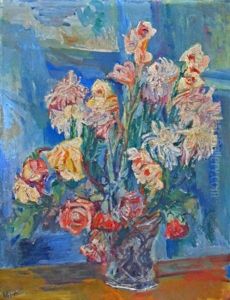 White Flowers And Roses by Henri Epstein