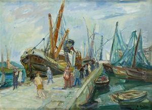 Port Rybacki W Concarneau by Henri Epstein