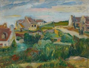 Village Breton Anime Au Bord De Mer by Henri Epstein