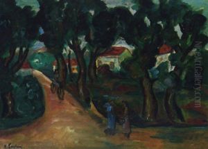 Figures On A Path In A Wooded Landscape Figures On A Path In A Wooded Landscape