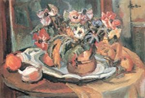 Nature Morte Aux Fruits Et Aux Fleurs by Henri Epstein