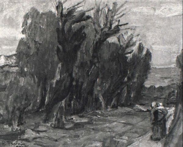 Mere Et Enfant Pres De La Riviere - view 1