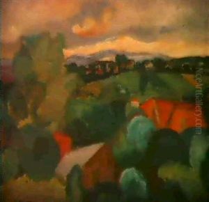 Paysage Aux Toits Rouges by Henri Epstein