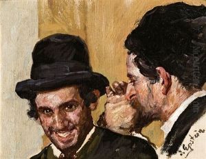 Zwei Juden Im Gesprach by Jehudo Epstein