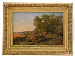Riverside Landscape In Summer by Mikhail Spiridonovich Erassi