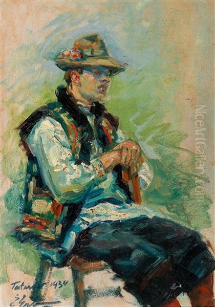 Young Farmer Seated - view 1