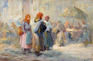 Markt In Lemberg by Erno Erb