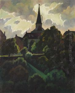 Nach Dem Gewitter (die Kirche In Manderscheid) by Adolf Erbsloeh