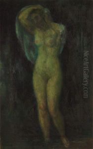 Frauenakt Im Wald by Adolf Erbsloeh