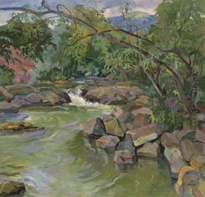 Mountain Stream by Adalbert Erdelyi