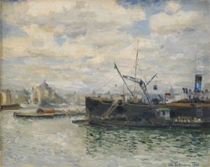Lastangare I Stadsgarden - Stockholm by Axel Erdmann