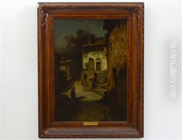 Village Scape With Woman Carrying Water - view 1