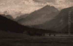 Hochgebirgslandschaft Mit Alm by Moritz Erdmann